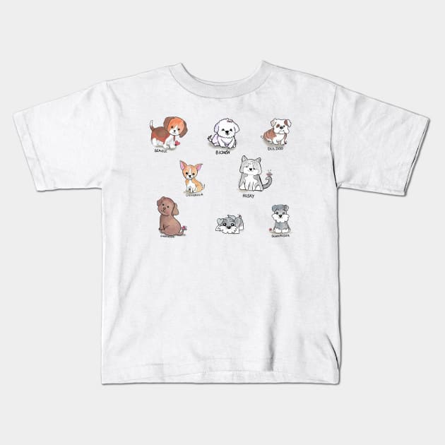 Man's Best Friend Kids T-Shirt by Fradema
